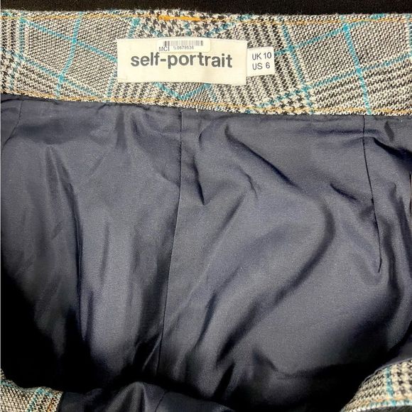 Self-Portrait Lexi Plaid High Rise Pants - Picture 7 of 12